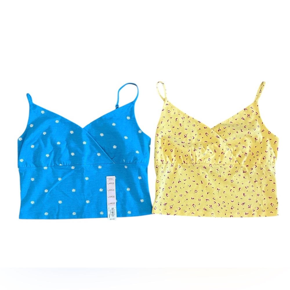 Yellow Floral and Blue Daisy Tops